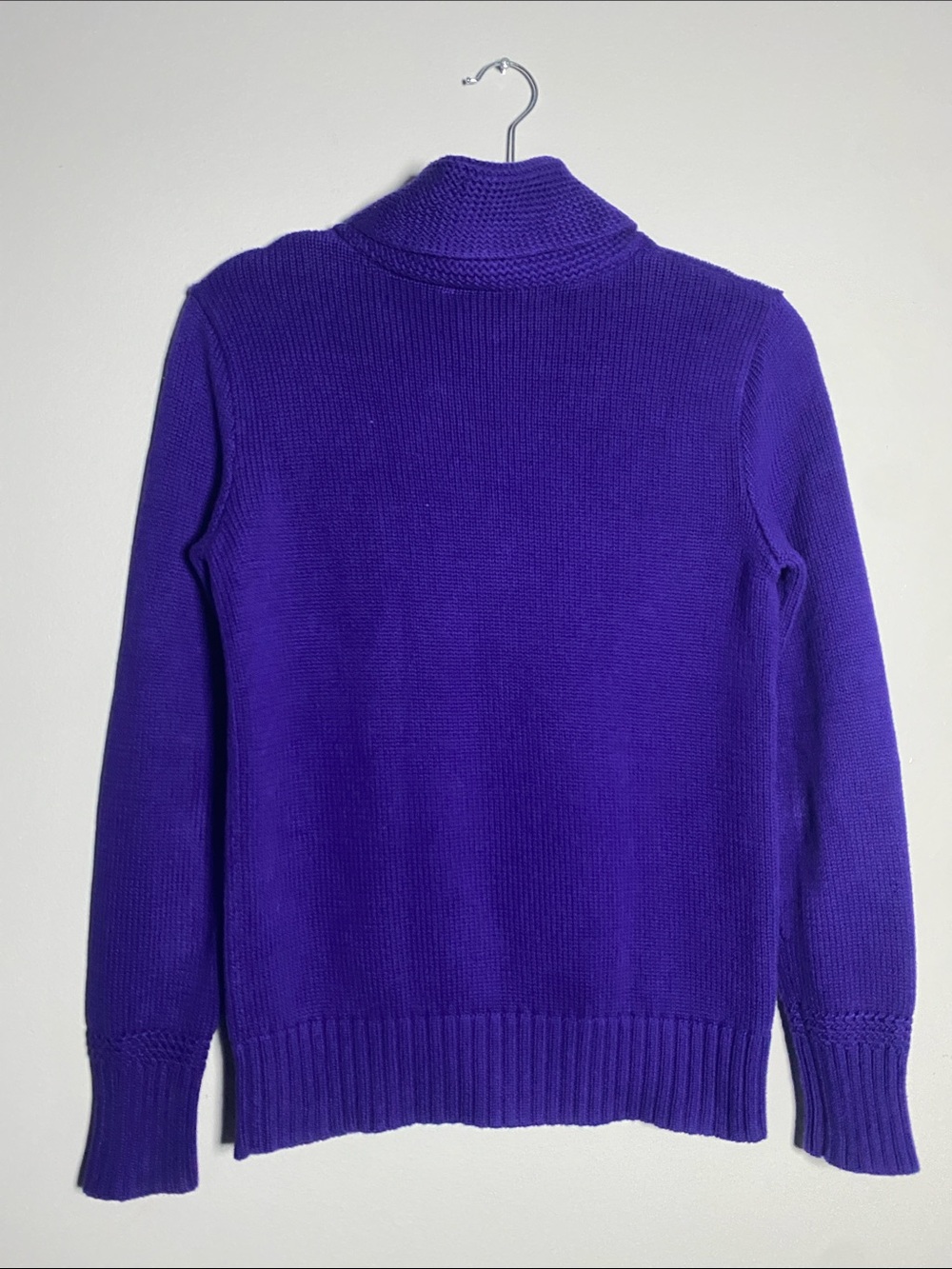 Vintage Ralph Lauren Sport Preppy Sweater Women Medium Purple Knit Y2K Pullover - Picture 7 of 10